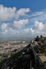 Obraz premium Moorish Castle (Castelo dos Mouros) Overlooking Sintra, Portugal