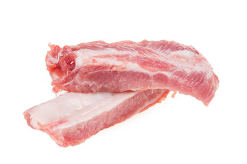 Pork with bones, pork ribs on a white background