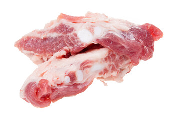 Pork with bones, pork ribs on a white background
