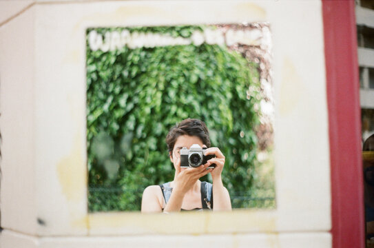 Portrait in the a street mirror
