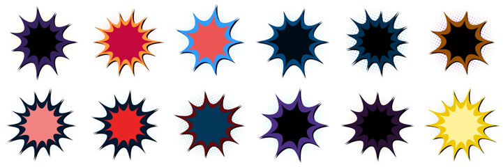 Set of Retro Comic Book Action Burst Elements for Superhero Graphic Design and Pop Art Illustrations © SimpleDesignStudio