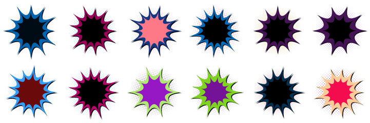 Retro pop art comic book sound effect bubbles for social media marketing and graphic design © SimpleDesignStudio