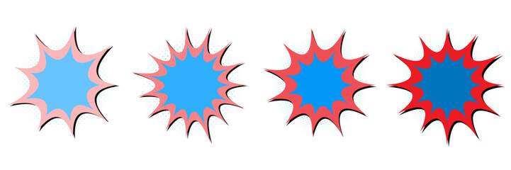 Comic Book Style Action Burst Bubbles for Superhero Themed Birthday Party Graphics © SimpleDesignStudio