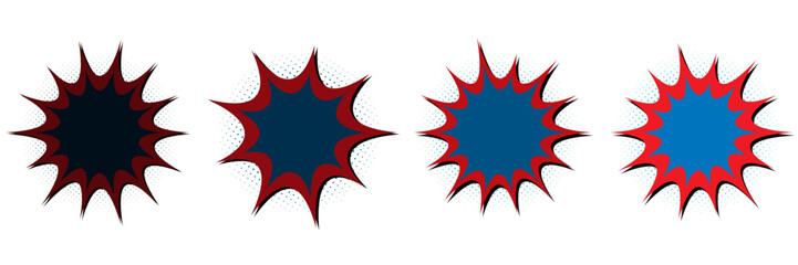 Retro Superhero Comic Book Explosion Bubbles Set for Social Media Marketing and Pop Art Design © SimpleDesignStudio