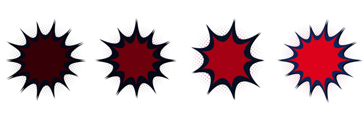 Set of retro superhero comic book action bursts for gaming UI and social media marketing graphics © SimpleDesignStudio