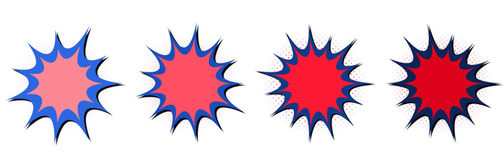 Comic Book Explosion Bubbles for Retro Superhero Graphic Design Elements © SimpleDesignStudio