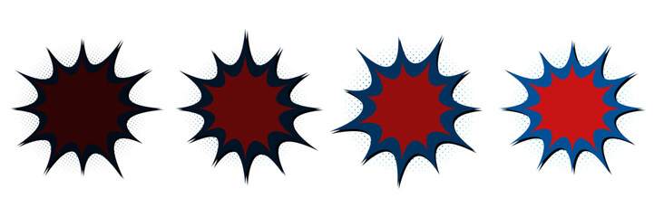 Retro Comic Book Action Burst Set for Superhero Themed Birthday Party Graphics © SimpleDesignStudio