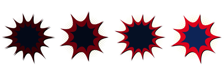 Retro Comic Book Explosion Bubbles for Superhero Themed Birthday Party Graphics © SimpleDesignStudio