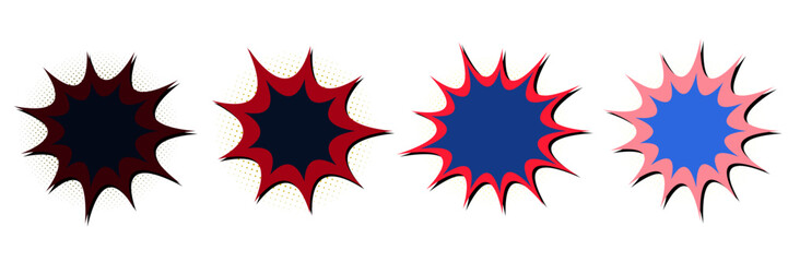 Retro Comic Book Explosion Bubbles for Superhero Themed Birthday Party Graphics © SimpleDesignStudio