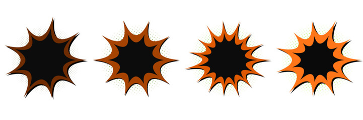 Retro Comic Book Explosion Bubbles for Vintage Superhero Graphic Design © SimpleDesignStudio