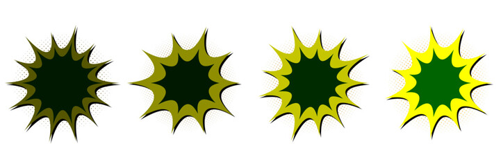 Green Comic Book Explosion Bubbles for Eco Friendly Superhero Graphics © SimpleDesignStudio