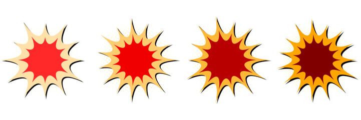 Set of Retro Comic Book Action Burst Bubbles for Pop Art Sound Effects © SimpleDesignStudio