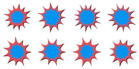 Retro Comic Book Speech Bubbles for Superhero Themed Birthday Party Invitations © SimpleDesignStudio