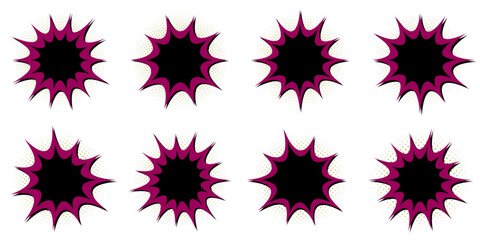 Dark Purple Villainous Comic Book Action Bursts for Gaming and Streaming Overlays © SimpleDesignStudio