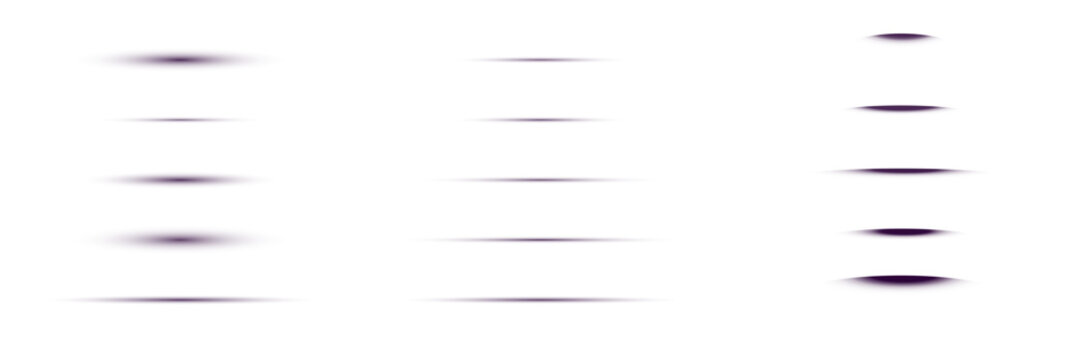 Set of minimalist purple shadow dividers and horizontal line overlays for modern UI design mockups
