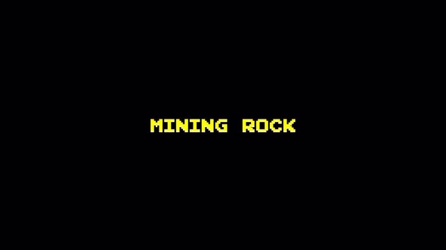 8 Bit Text MINING ROCK Glitch Reveal Animation for Retro Arcade Gaming Screens
