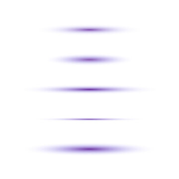 Set of Purple Futuristic UI Divider Elements and Neon Glow Light Streaks for HUD Design