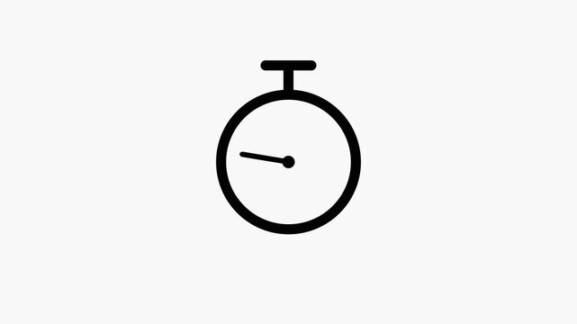 Simple stopwatch animation with black and white timer clock simple black and white.