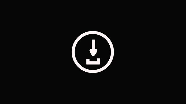 Download white circle black background upload symbol arrow sign.