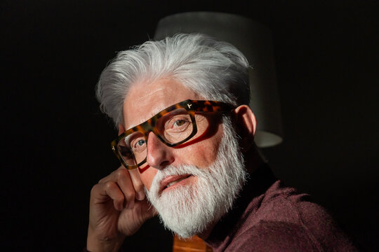 Stylish Elderly Man With White Beard