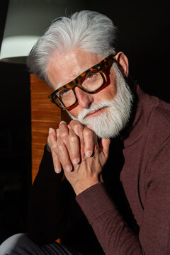 Sophisticated Elderly Man With White Hair