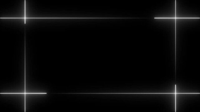 Glowing Neon Lines Forming Rectangle on Black Background with Intersecting Grid Lines glowing rectangle
