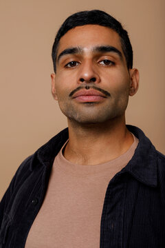 Confident gaze of a young man