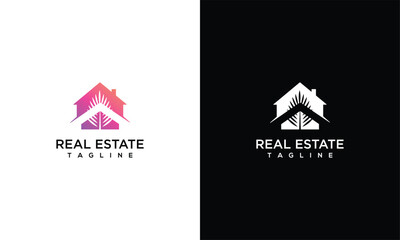 Fototapeta premium Modern Real Estate House Logo Design - Abstract Property Home Branding Agency Icon.