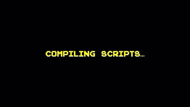 Compiling Scripts 8 Bit Text Retro Arcade Glitch Transition Motion Graphic