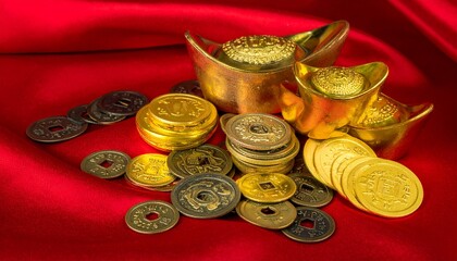 Abundance of Chinese New Year Wealth and Prosperity Symbols.