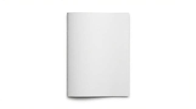 Blank white magazine cover isolated on white background