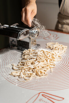 Freshly Cut Pasta Sprinkled with Flour