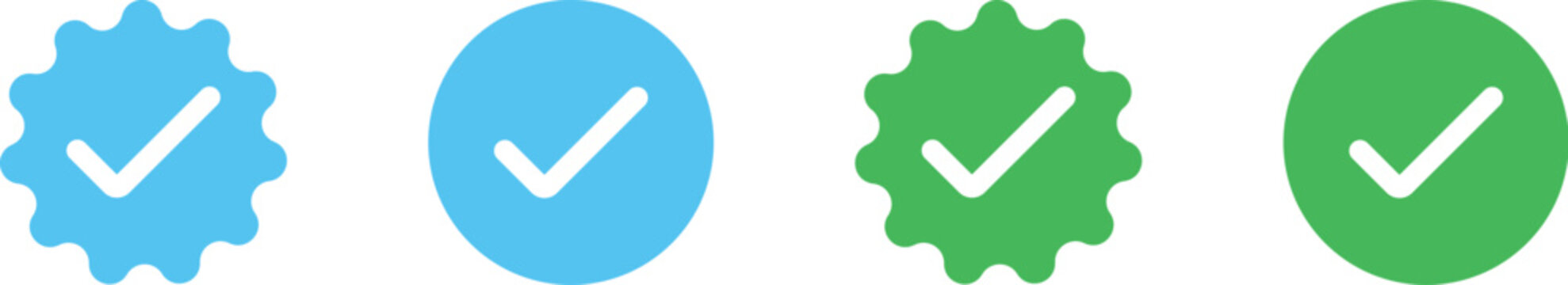 Modern checkmark icons in blue and green for approval and confirmation