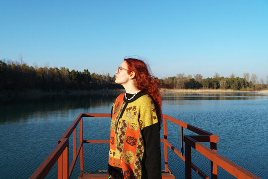 Traveller on lake Portrait 