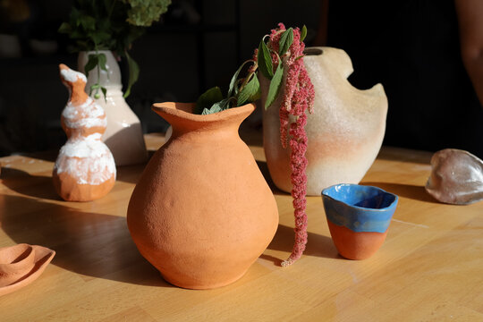 ceramic dishes on the table