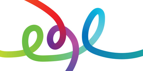 Obraz premium Multicolored swirling loops on a white background