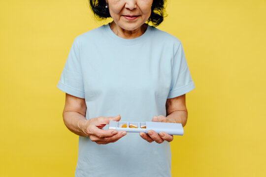 Anonymous Senior Woman with Full Pillbox 