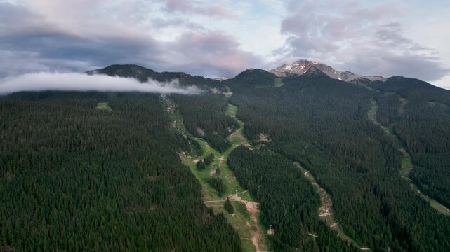 Whistler Mountain Timelapse with Clouds Moving Over Alpine Peak, British Columbia