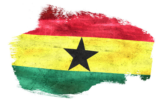 Ghana national flag brush stroke painting concept