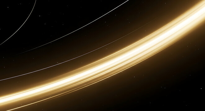 Majestic Planetary Rings Glowing Brightly in the Dark Canvas of Outer Space