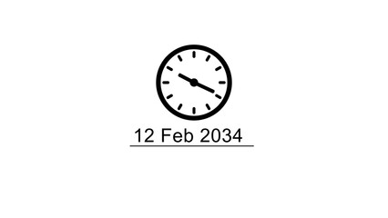 Timer clock icon illustration.  Schedule calendar date and time. Calendar clock icon on white background.