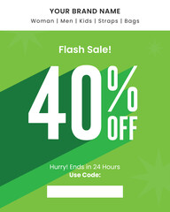Flash Sale 40 Percent Off Discount Promotion Event Graphic