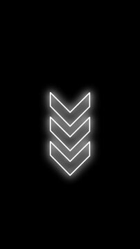 Vertical Swipe up animated button. Application and social network icons, swipe up for advertising. Social media scroll arrows. Tap to join