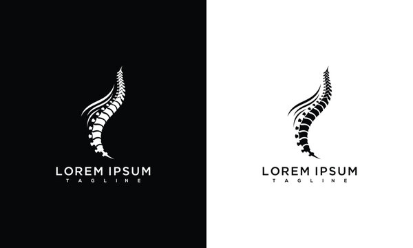 Chiropractic Spine Logo Design - Modern Medical Health  Wellness Symbol.
