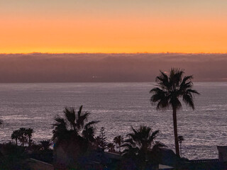 Obraz premium Sunset over La Gomera Tenerife Canary island. from Los Gigantes Tenerife