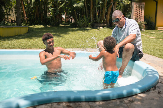 Father play with kids