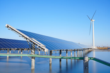 Fototapeta premium Solar panels green energy light energy