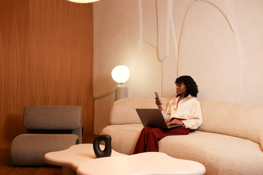 Stylish remote work setup in modern interior