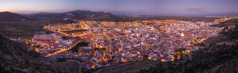 Aerial view of Sagunto city in Valencian Community, Spain. © Sernat