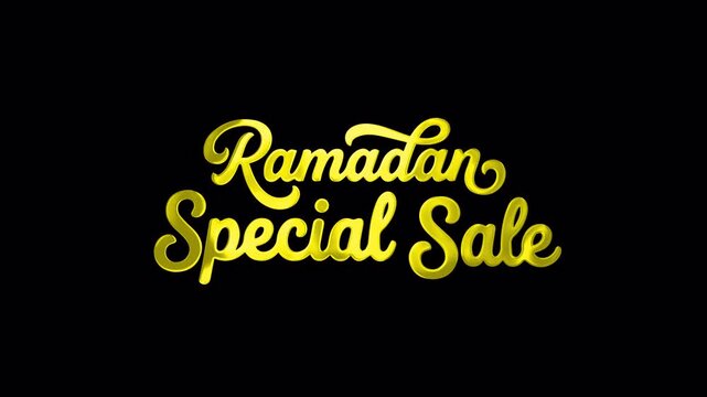 Luxurious 3D Gold Ramadan Special Sale Animated Typography Transparent